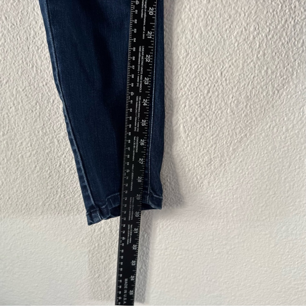 Dark Academia Indie Sleaze Mid Rise Dark Wash Skinny Jeans Size 8 Minimalist - Picture 16 of 16